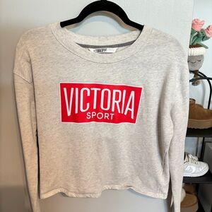 Victoria's Secret Gray Sweatshirt with Red Logo